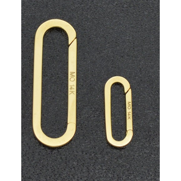 Real 14k Solid Yellow Gold Connector Paperclip Clips Lock Sizes S L - Picture 1 of 9